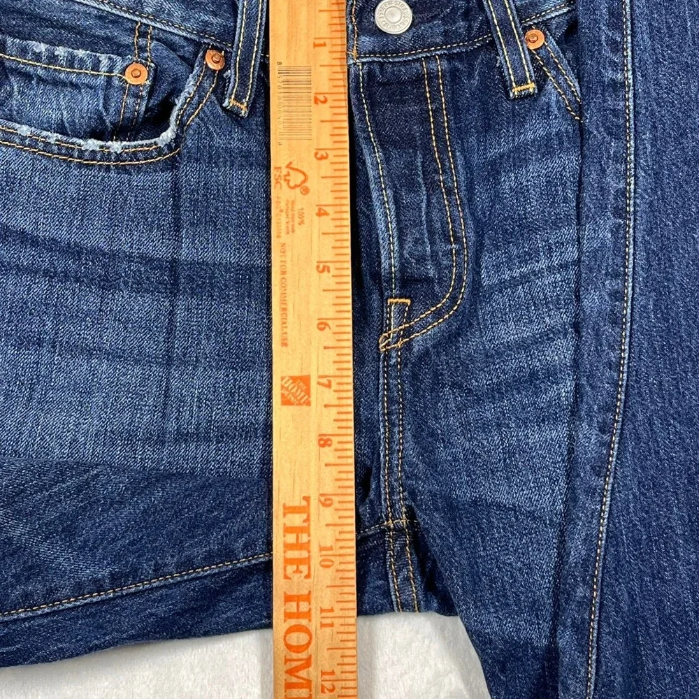 Levi's 501 T Tapered Jeans Men's 31x28 Dark Wash Distressed Denim Button Fly